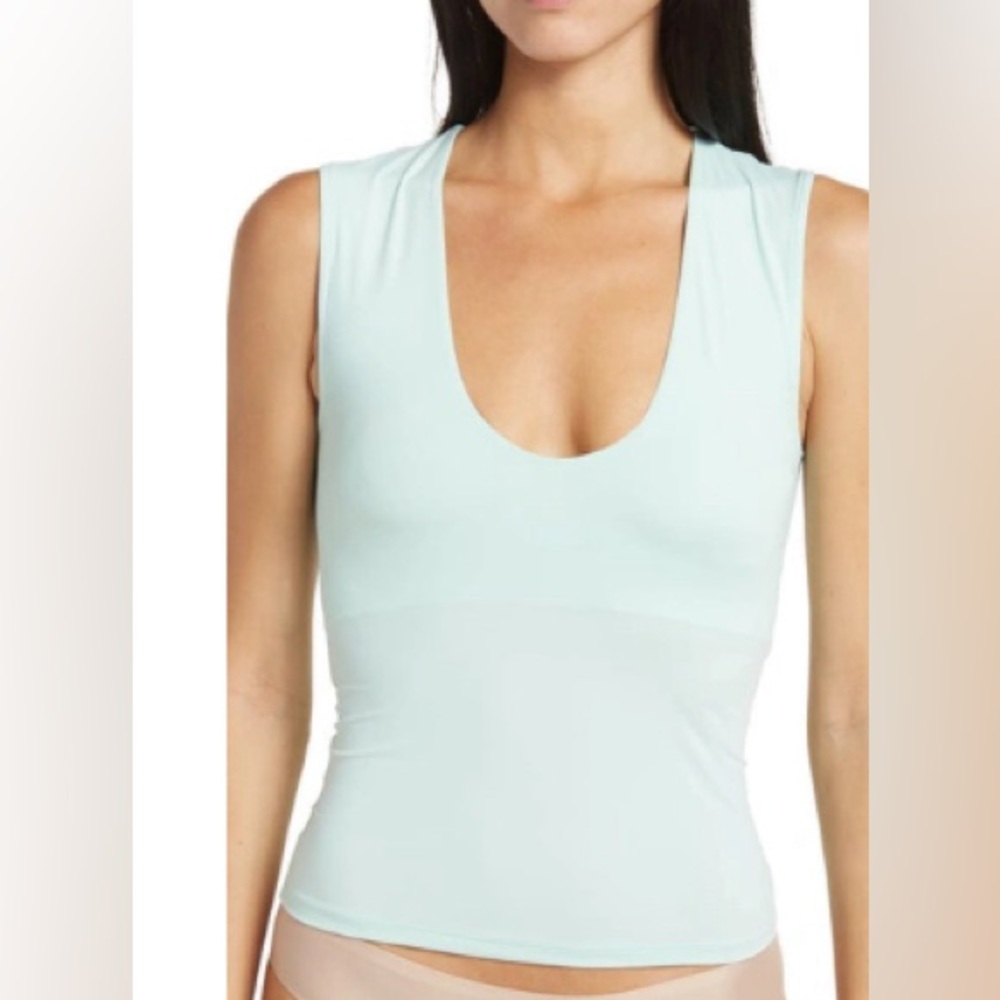 FREE PEOPLE INTIMATELY SECOND SKIN CAMISOLE IN AQUA JADE
